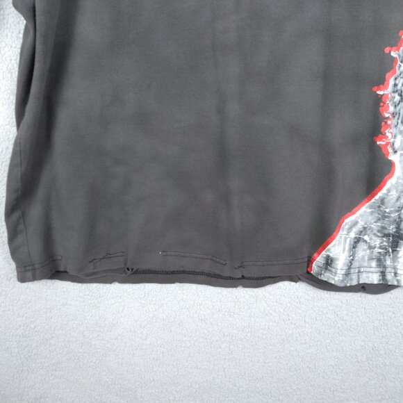 Dragonfly Jesus Graphic Long-Sleeve Tee Distressed Edges XL Cotton Mens Y2K - Picture 4 of 16